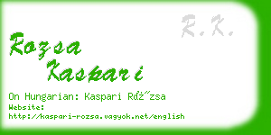 rozsa kaspari business card